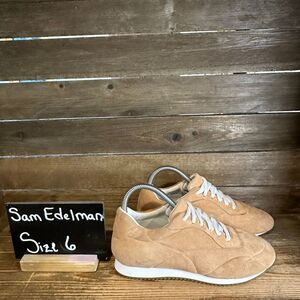 New Womens Sam Edelman Trace Beige Suede Athletic Casual Sneakers Shoes Size 6 M